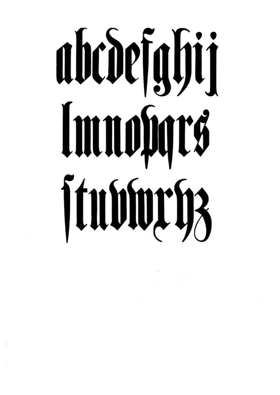 simple specimen of German Condensed wood type from the Rob Roy Kelly collection, printed in the UT Design Lab