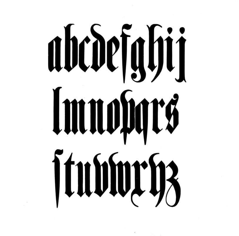 simple specimen of German Condensed wood type from the Rob Roy Kelly collection, printed in the UT Design Lab