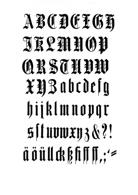 simple specimen of Prussian wood type from the Rob Roy Kelly collection, printed in the UT Design Lab