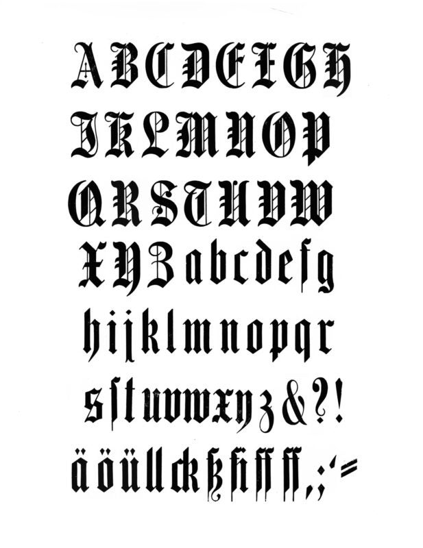 simple specimen of Prussian wood type from the Rob Roy Kelly collection, printed in the UT Design Lab
