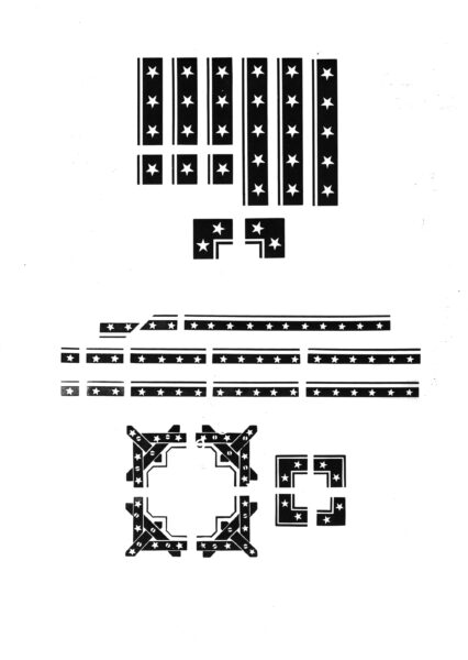 large selection of single-groove star rule and corners from the archival box