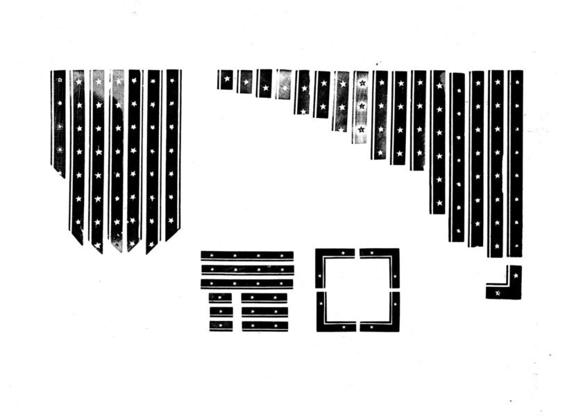 large selection of single-groove star rule and corners from the archival box