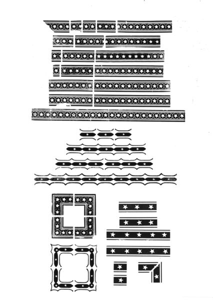 large selection of detailed double-groove star rule from the archival box