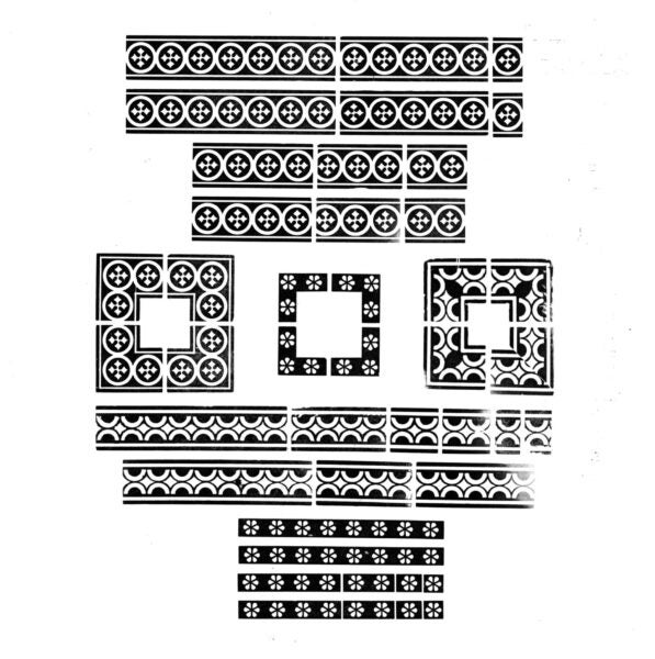 large selection of detailed circle border from the archival box