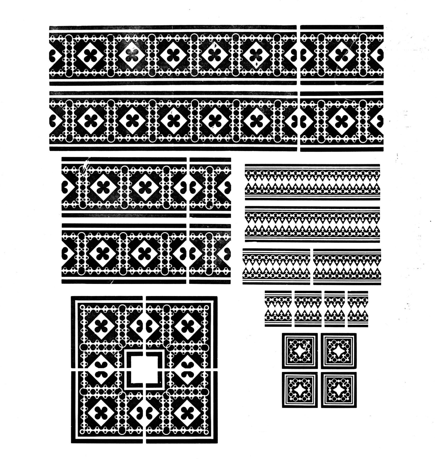 large selection of pattern border from the archival box
