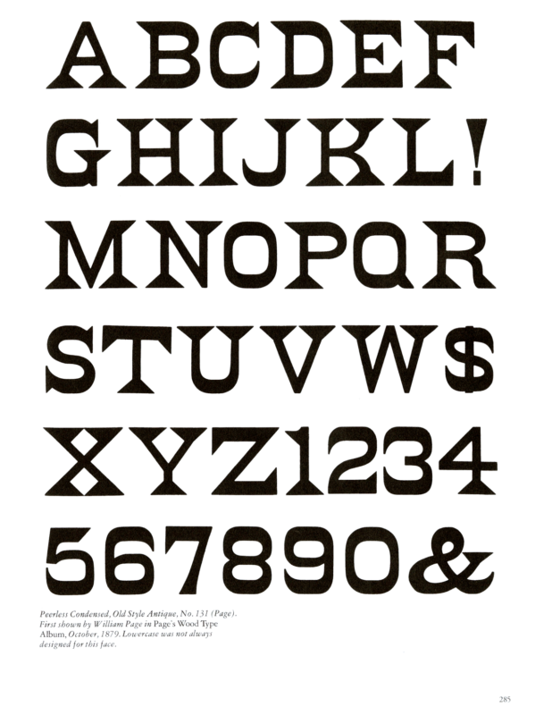 No. 131 specimen book page from American Wood Type 1828-1900 by Rob Roy Kelly
