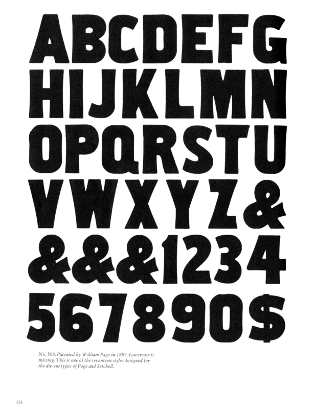 No. 508 specimen book page from American Wood Type 1828-1900 by Rob Roy Kelly