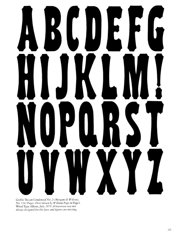 No. 124 specimen book page from American Wood Type 1828-1900 by Rob Roy Kelly