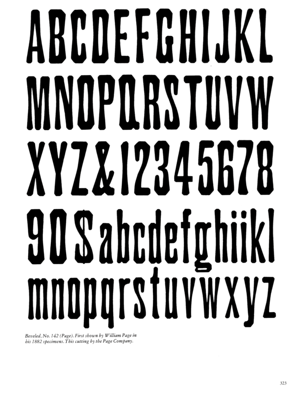 No. 142 specimen book page from American Wood Type 1828-1900 by Rob Roy Kelly