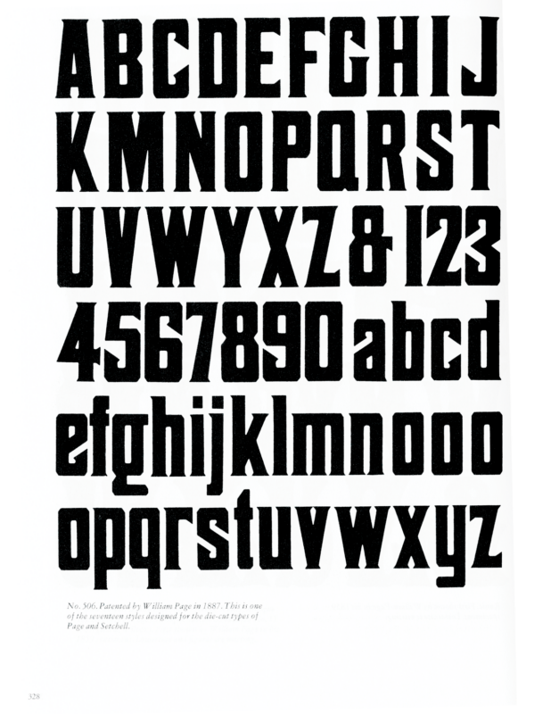 No. 506 specimen book page from American Wood Type 1828-1900 by Rob Roy Kelly