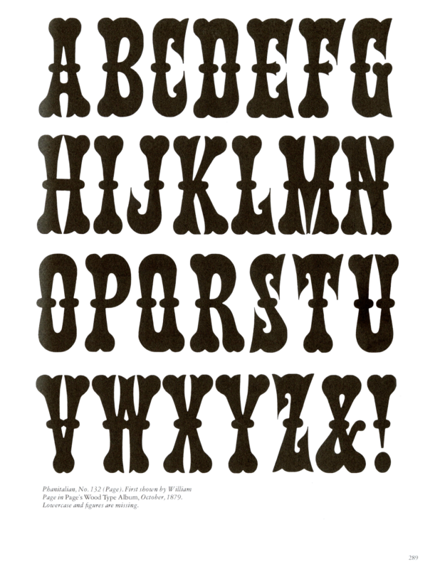 No. 132 specimen book page from American Wood Type 1828-1900 by Rob Roy Kelly