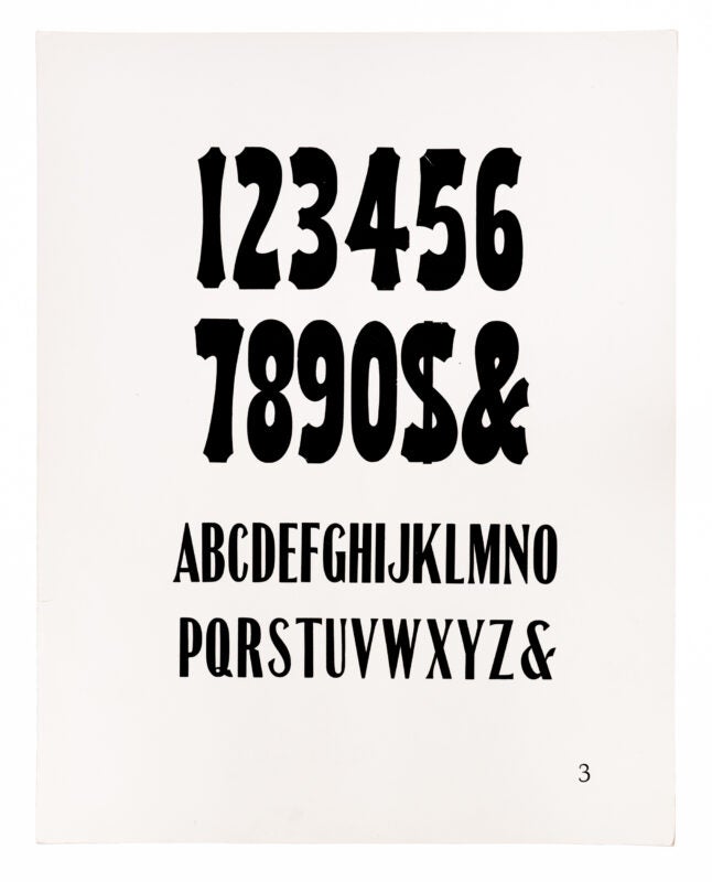 the numbers from the prior gothic-style typeface, and a small roman-style typeface are printed in black on white paper