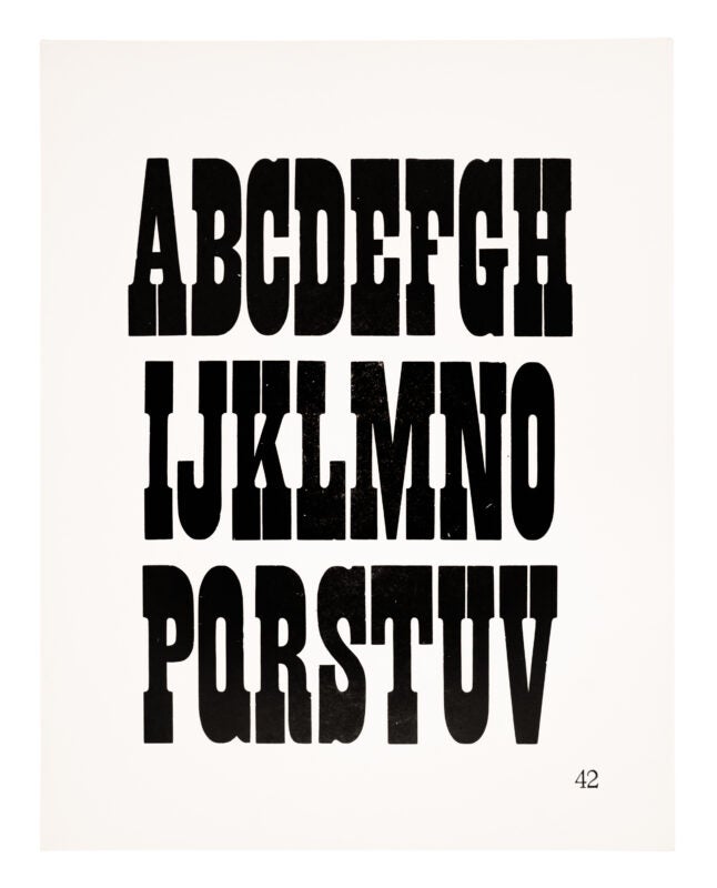 Capital “A-V” displayed in an antique typeface. Printed black on white paper.