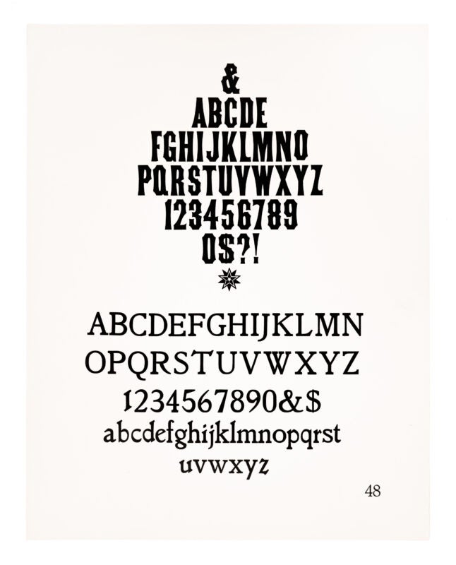 At the top sits a gothic typeface. A small star ornament is printed in the middle. Below is a roman typeface. All printed in black on white paper.