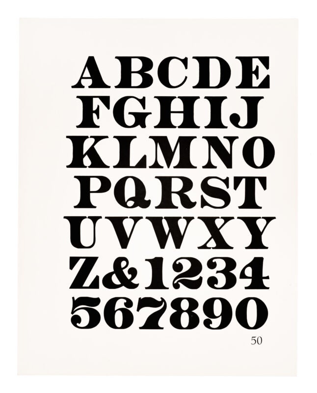 A roman typeface printed black on white paper.