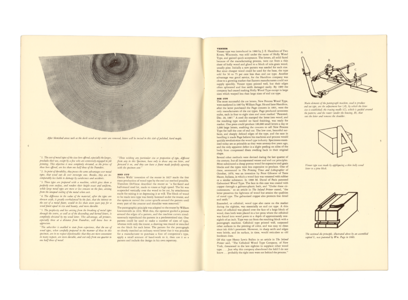 design quarterly magazine feature about wood type from 1963, layout design and article by Rob Roy Kelly