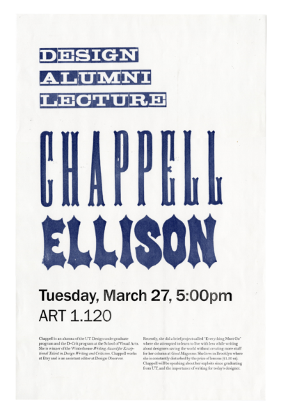 letterpress printed poster featuring RRK wood type