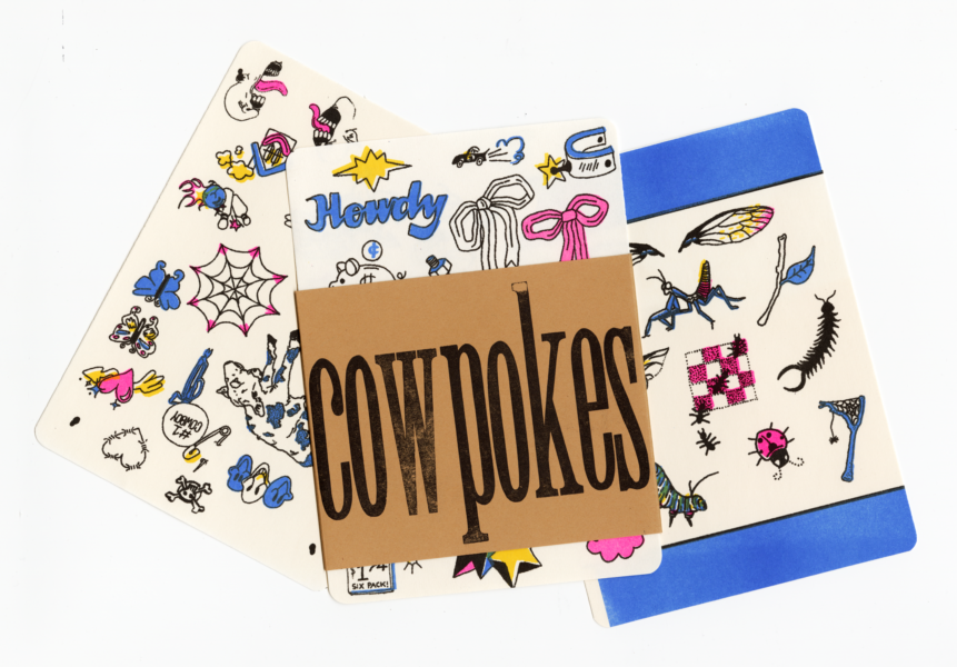 multicolored risograph and letterpress print featuring RRK wood type