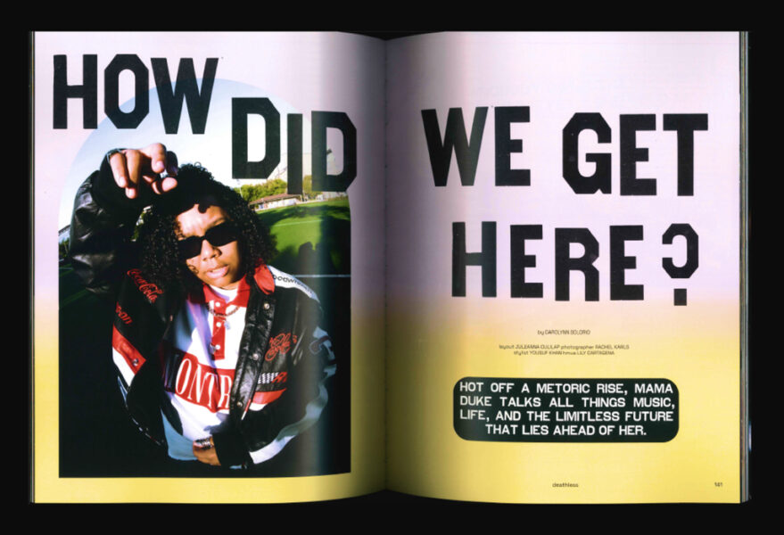 magazine spread featuring RRK wood type